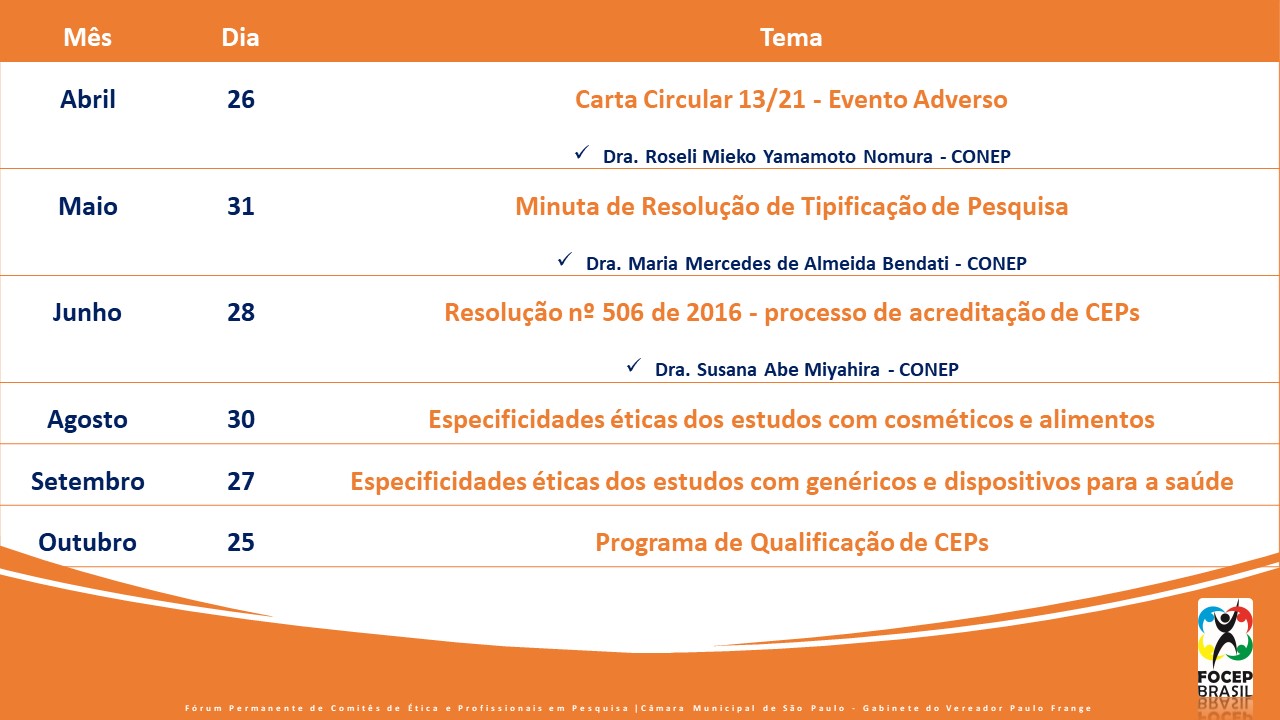 Agenda FOCEP 2021