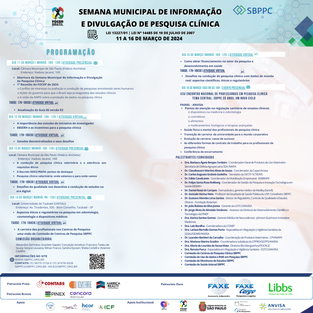 PROGRAMAÇÃO DA SEMANA DE PESQUISA SBPPC 2024 1080 x 1080 px
